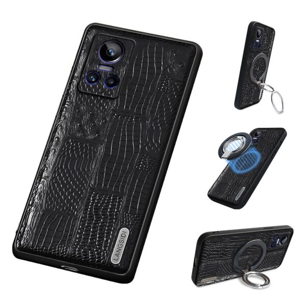Realme GT Serie Modische schwarze magnetische Handyhülle